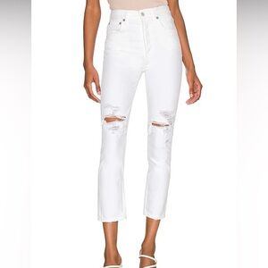 Agolde White Riley Crop High Rise Straight size 27